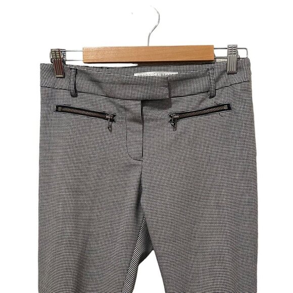 Veronica Beard Houndstooth Zipper Black White Pants Size 2 28 - Picture 8 of 16